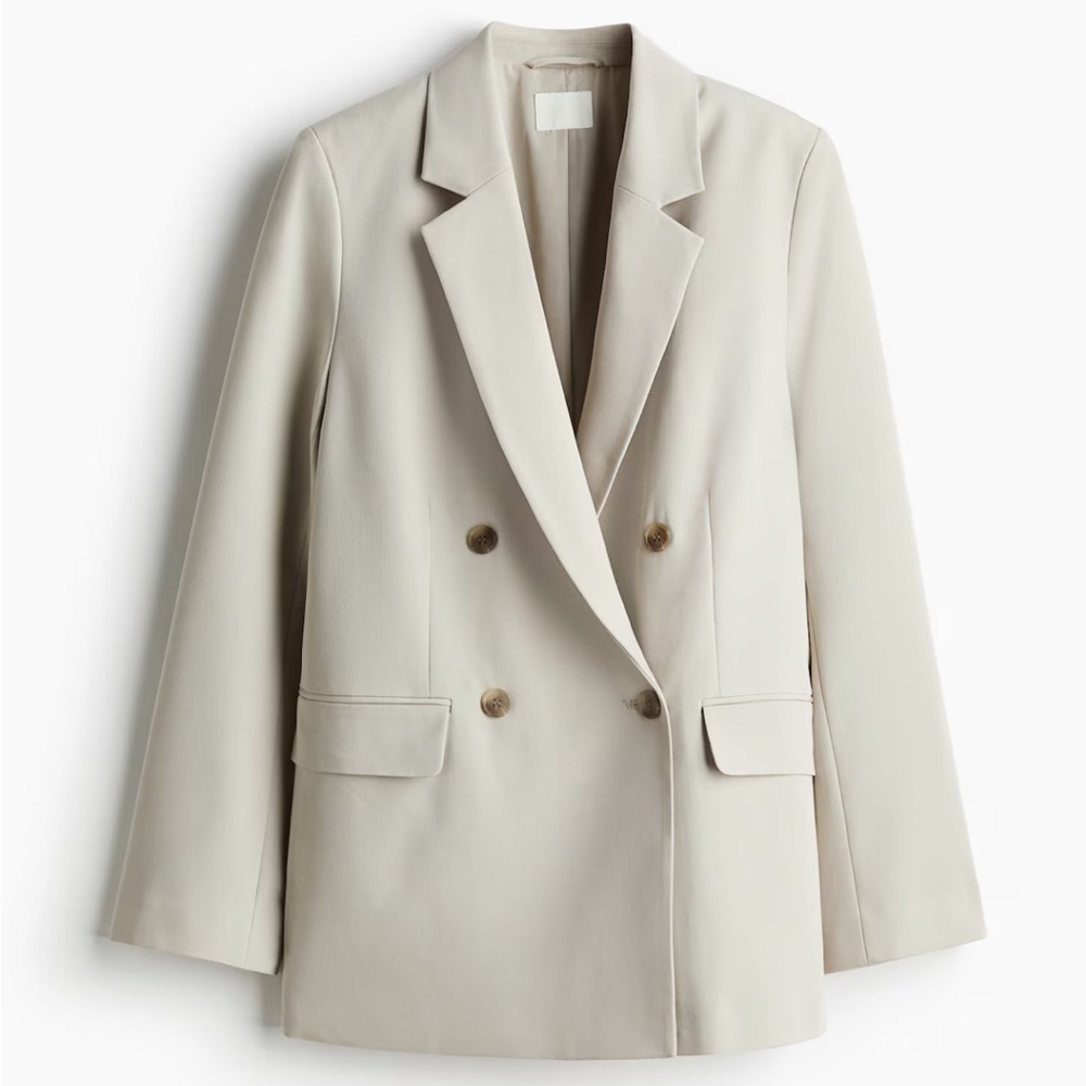 H&M Light Beige Double-Breasted Blazer